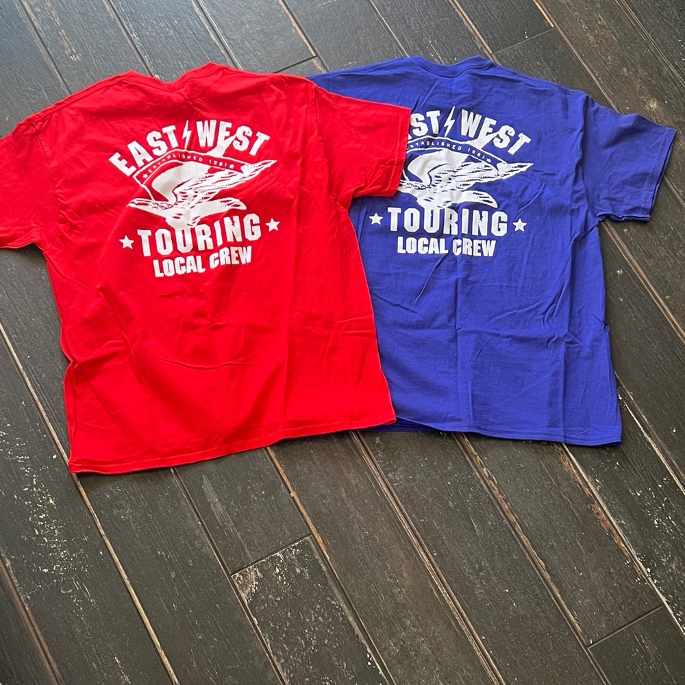 Two East/West Touring Local Crew" Graphic Tees